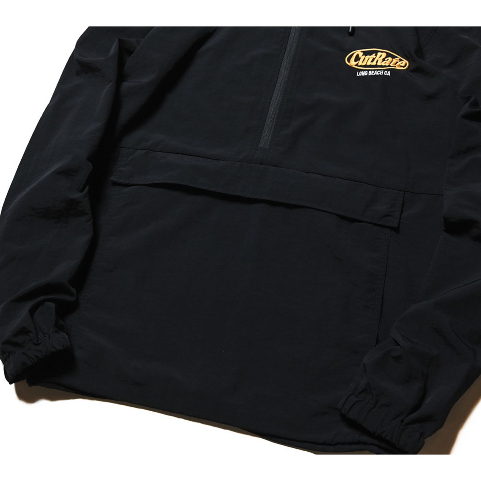 CUTRATE LOGO EMBROIDERY UTILITY HOODIE (BLACK) / ロゴ刺繍 アノラックパーカー