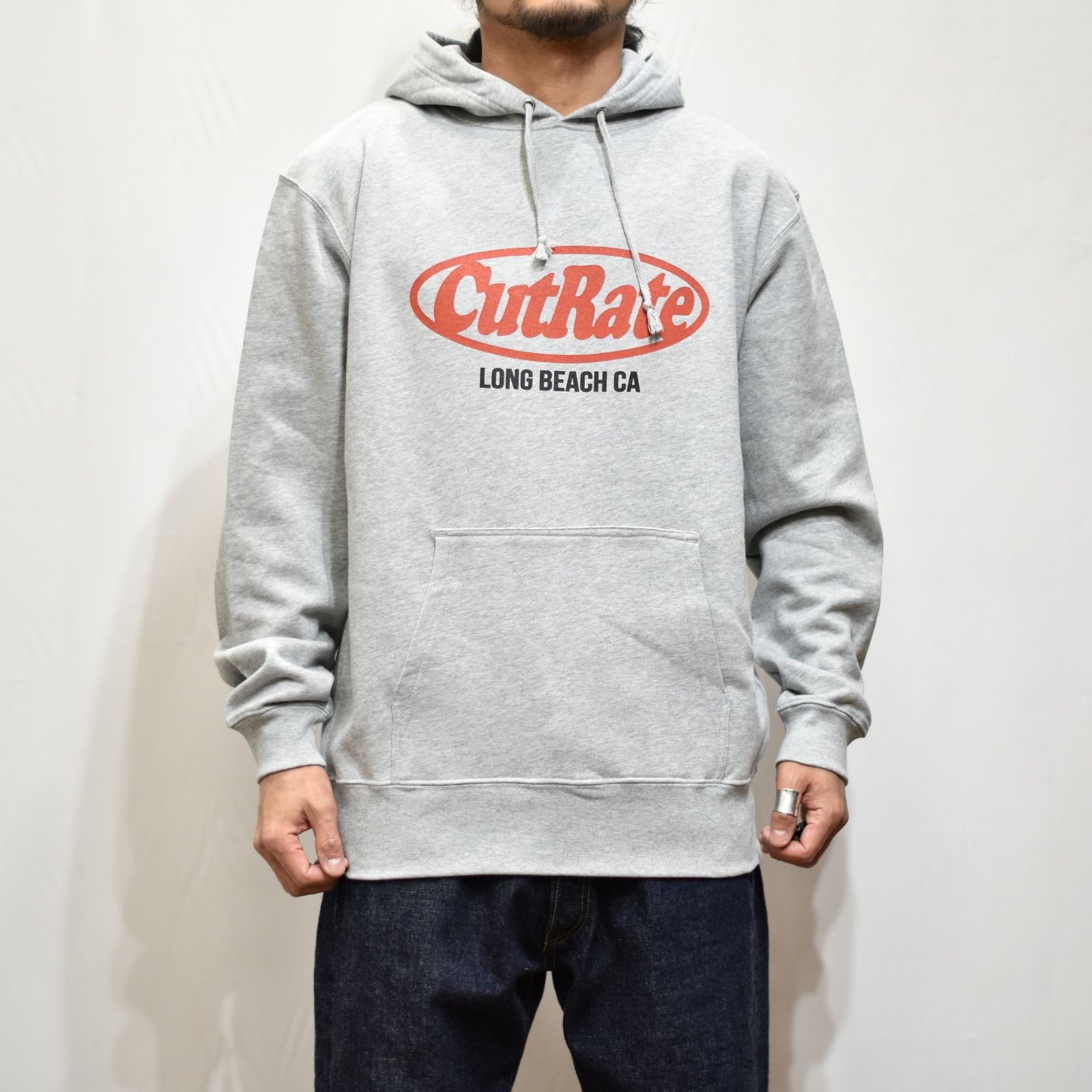 CUTRATE LOGO L/S PULLOVER PARKA  (GRAY)