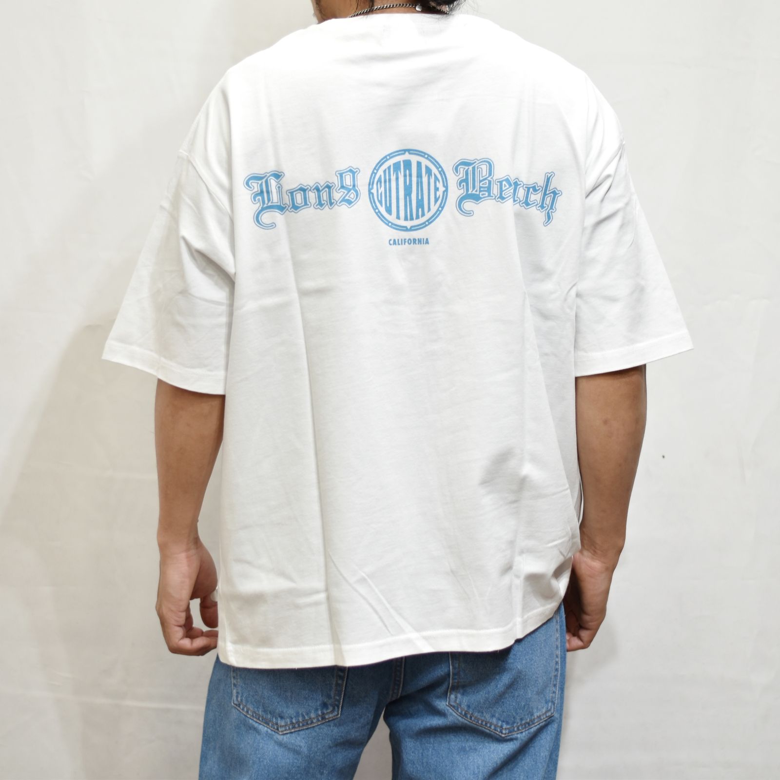CUTRATE BEACH CITY CA DROPSHOULDER S/S -T-SHIRT (WHITE)