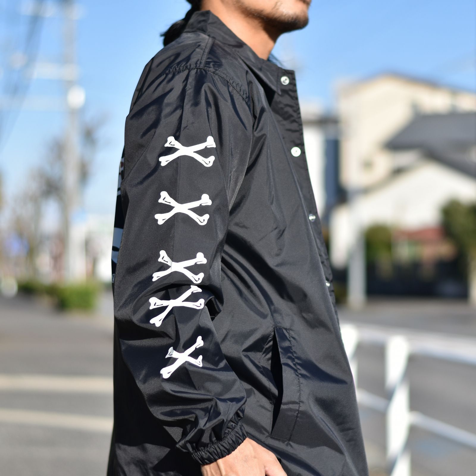 CUTRATE - ×VENICE8 COFFEE HOUSE®️ CROSS BONE NYLON COACH JACKET