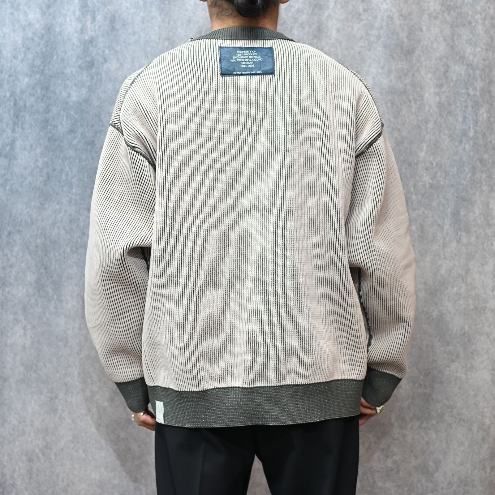 EXCHANGE SERVICE TOPS KNIT （MIX GRAY）｜リバーシブル ニット｜9252-KT02-016