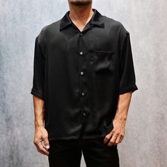ヴィンテージ サテン半袖シャツ （BLACK / ブラック） 2056-01