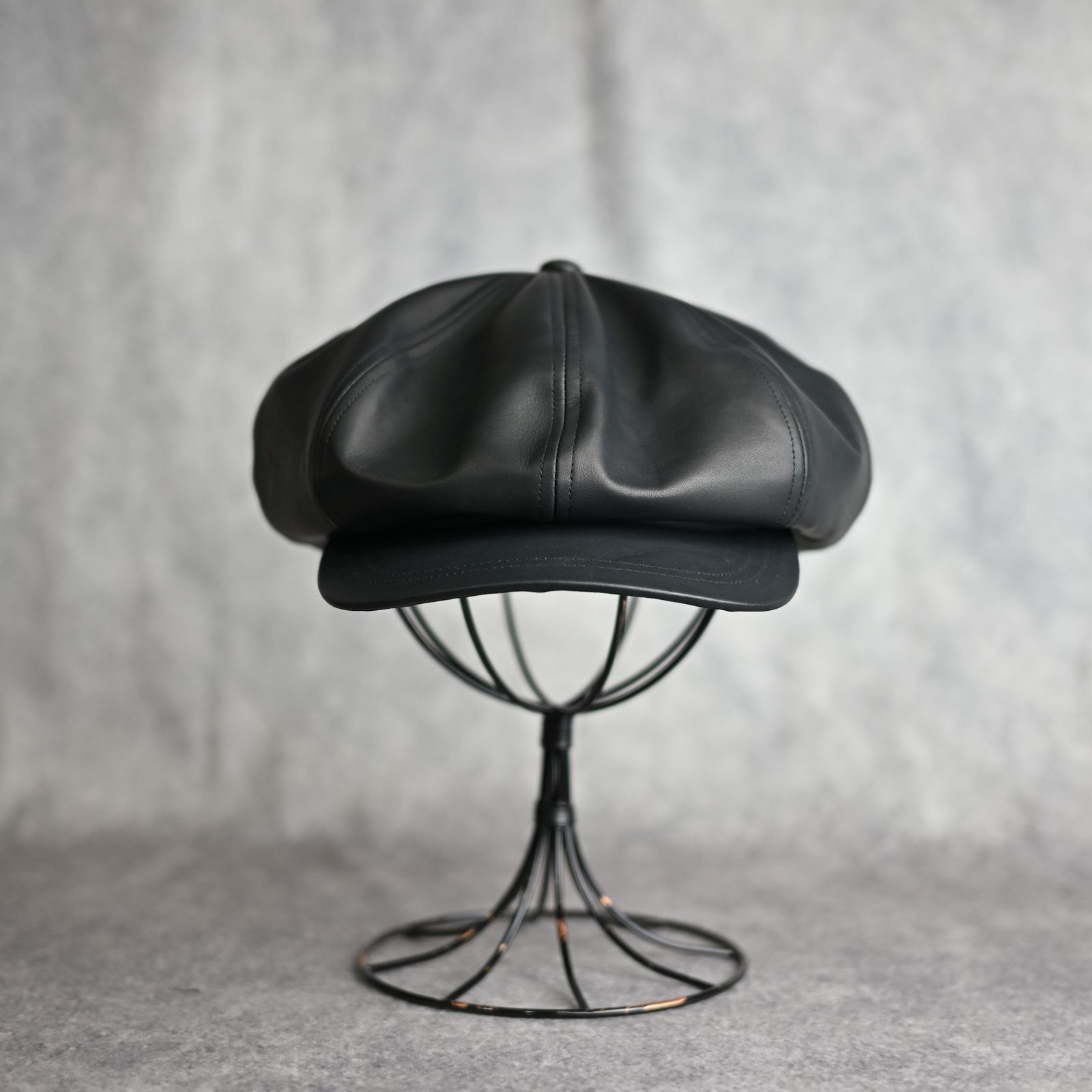 × ISAMU KATAYAMA BACKLASH SMOOTH LEATHER CASQUETTE （BLACK） / レザーキャスケット （ブラック）