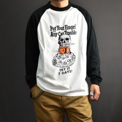 ×VENICE8 COFFEE HOUSE P.Y.F R/S TEE (WHT×BLK) / ラグランスリーブ ロンT
