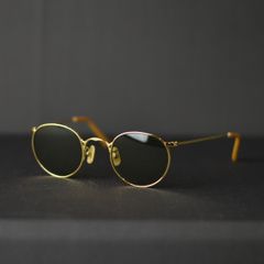 VINTAGE TYPE CIRCLE METAL GLASSES (GOLD / GREEN) / ヴィンテージタイプ サークルメタル サングラス