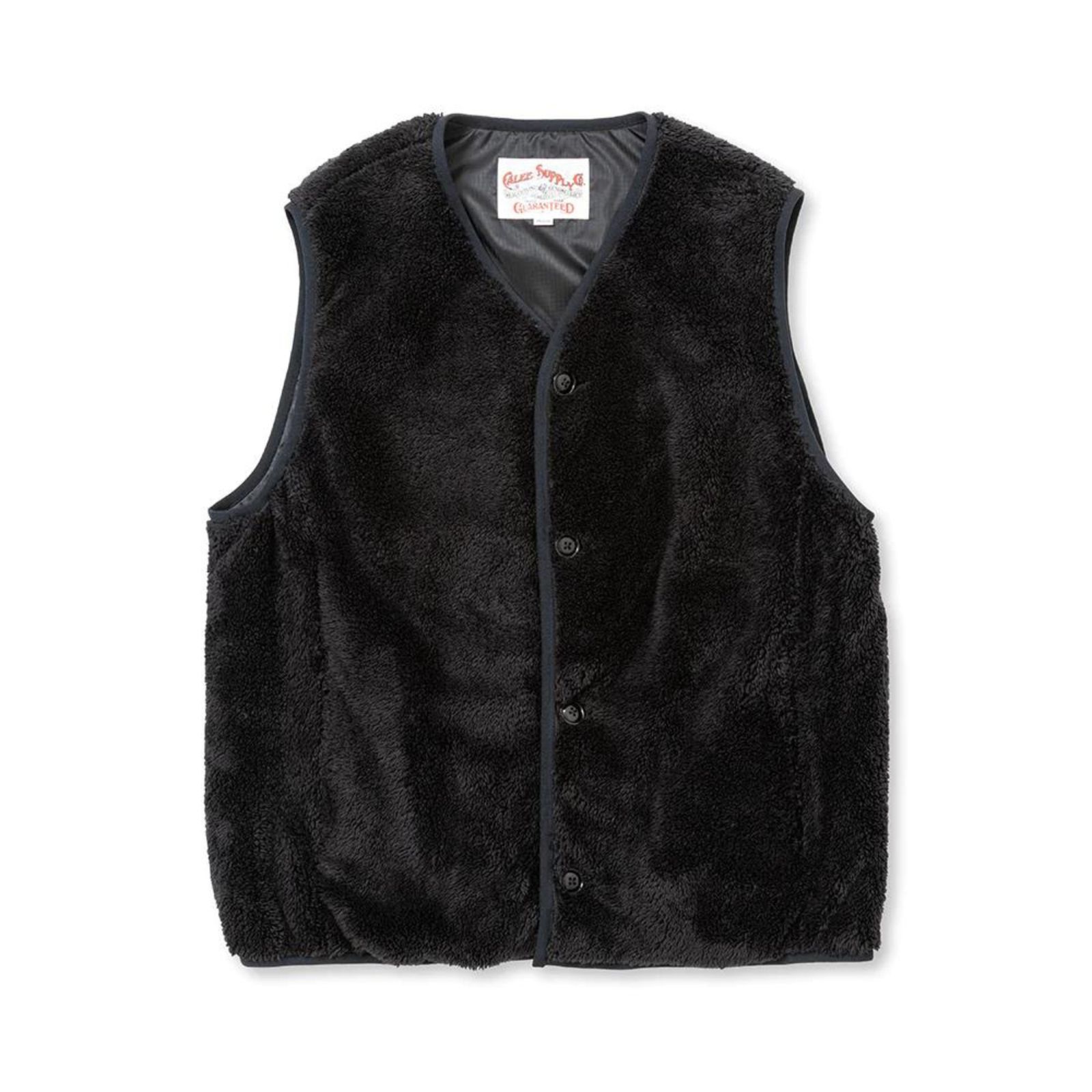 NYLON RIP FLEECE WAIST COAT (BLACK) / ナイロン リップ フリース ウェストコート