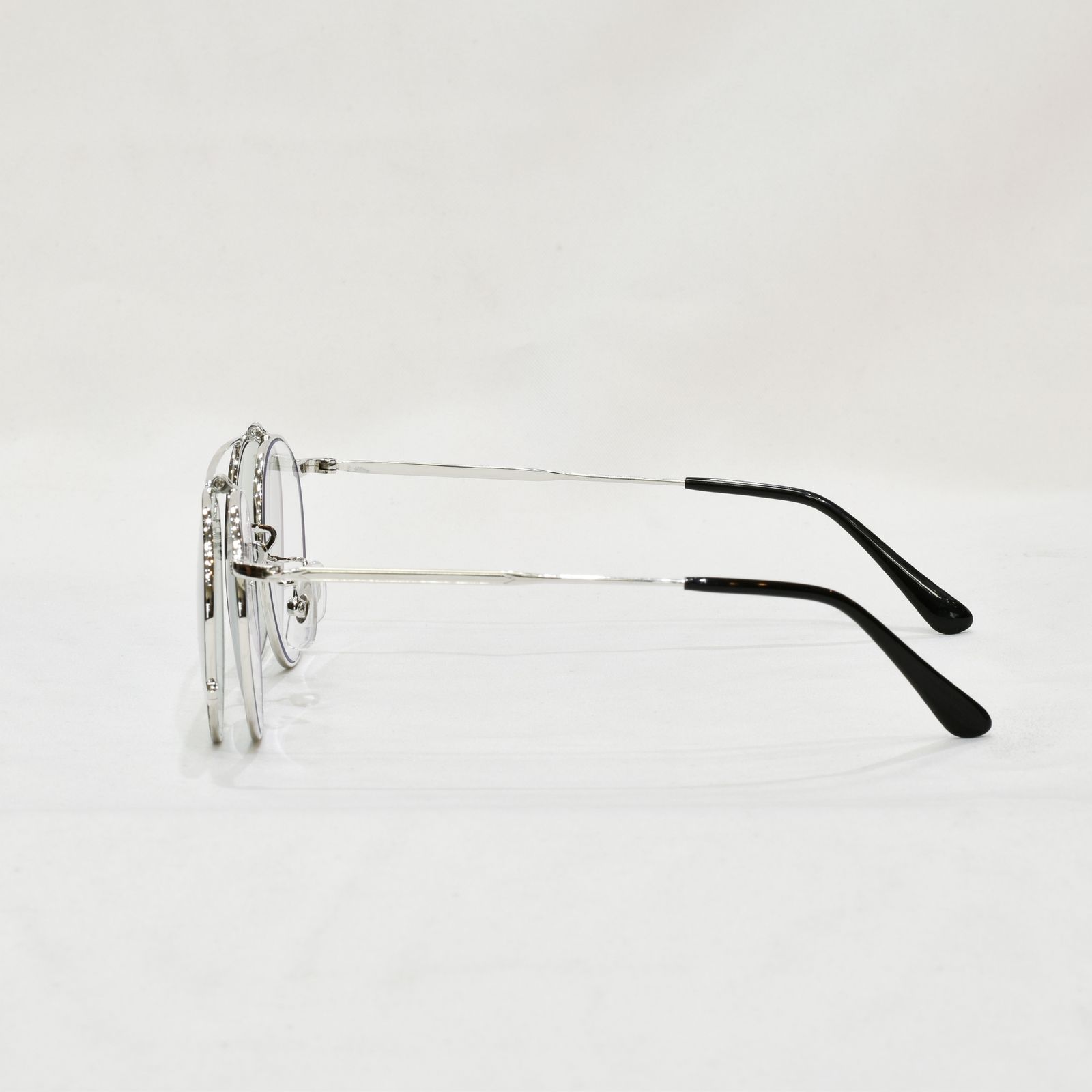 FLIP UP TYPE CIRCLE METAL GLASSES (SILVER.GREEN) / フリップアップタイプ サークルメタル グラシズ