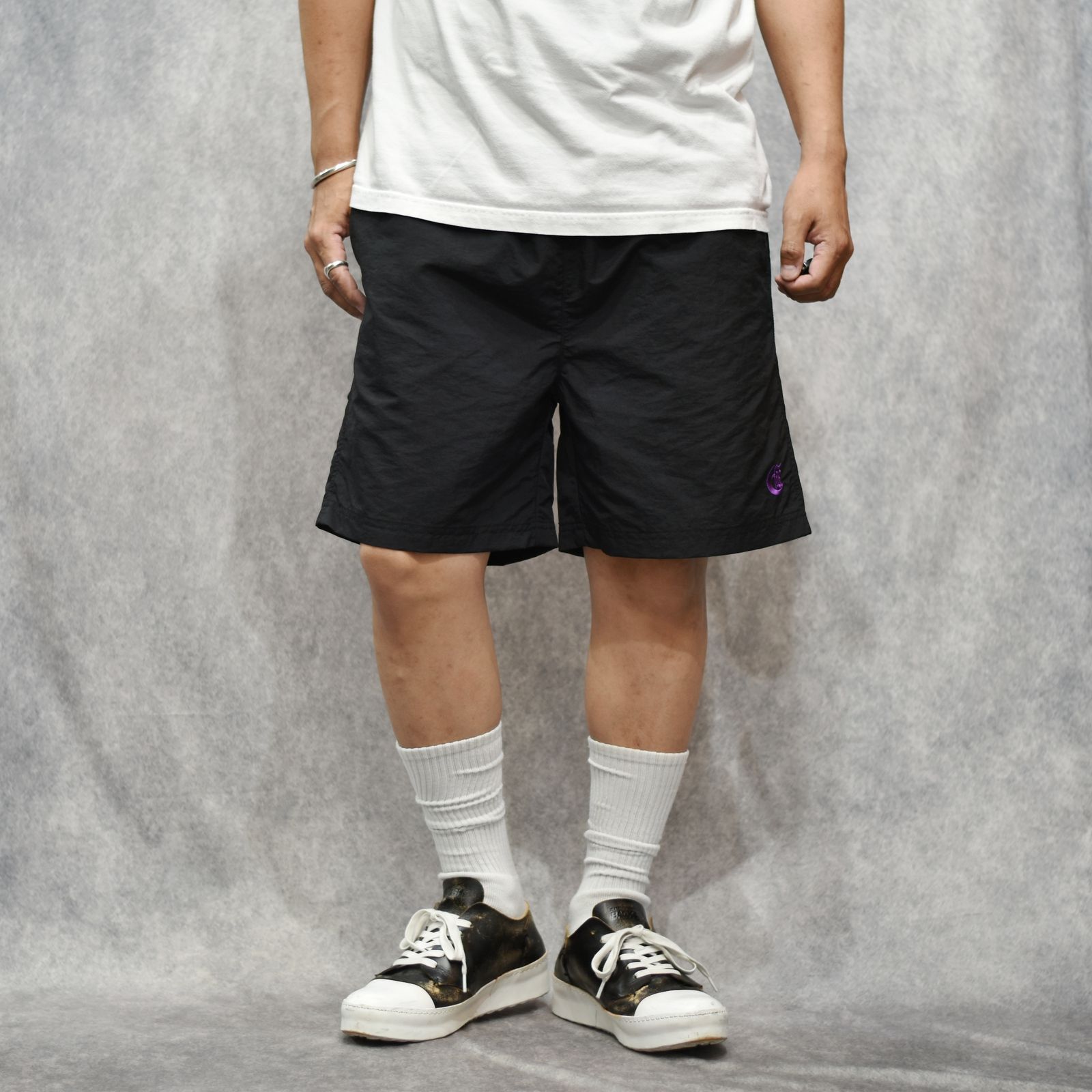 CR LOGO NYLON SHORTS (BLACK)｜ナイロン ショートパンツ・ショーツ｜CR-26SS015