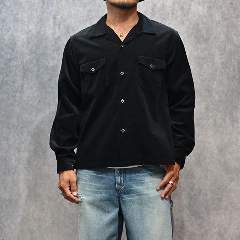Narrow Corduroy Western Open Collar SH （BLK） / ウエスタン コーデュロイシャツ （ブラック） 2508-5001