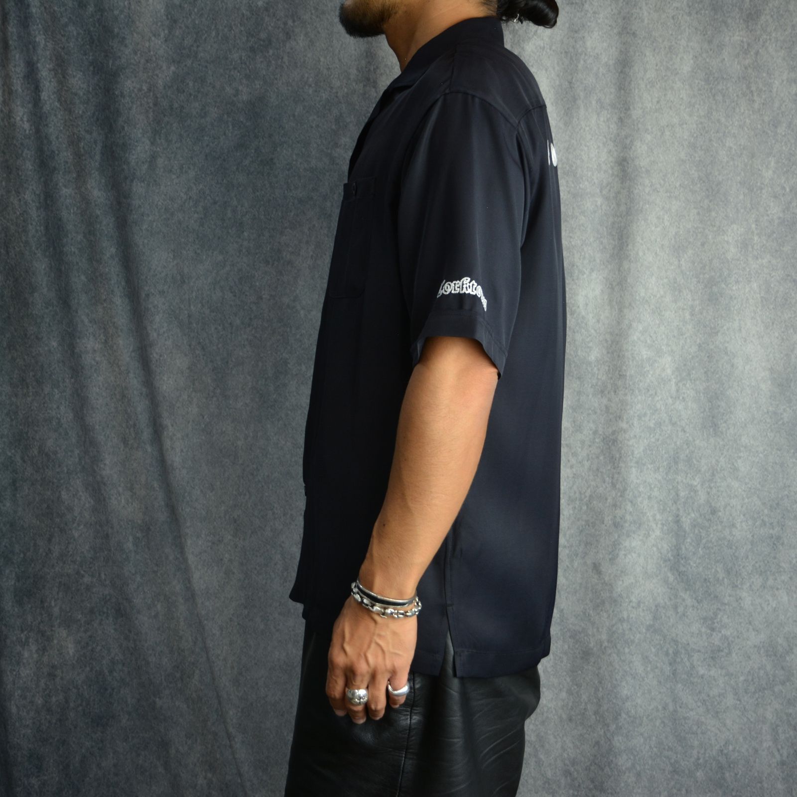 Detroit Embroidery Bowling SH （BLK） / ボーリングシャツ （ブラック）