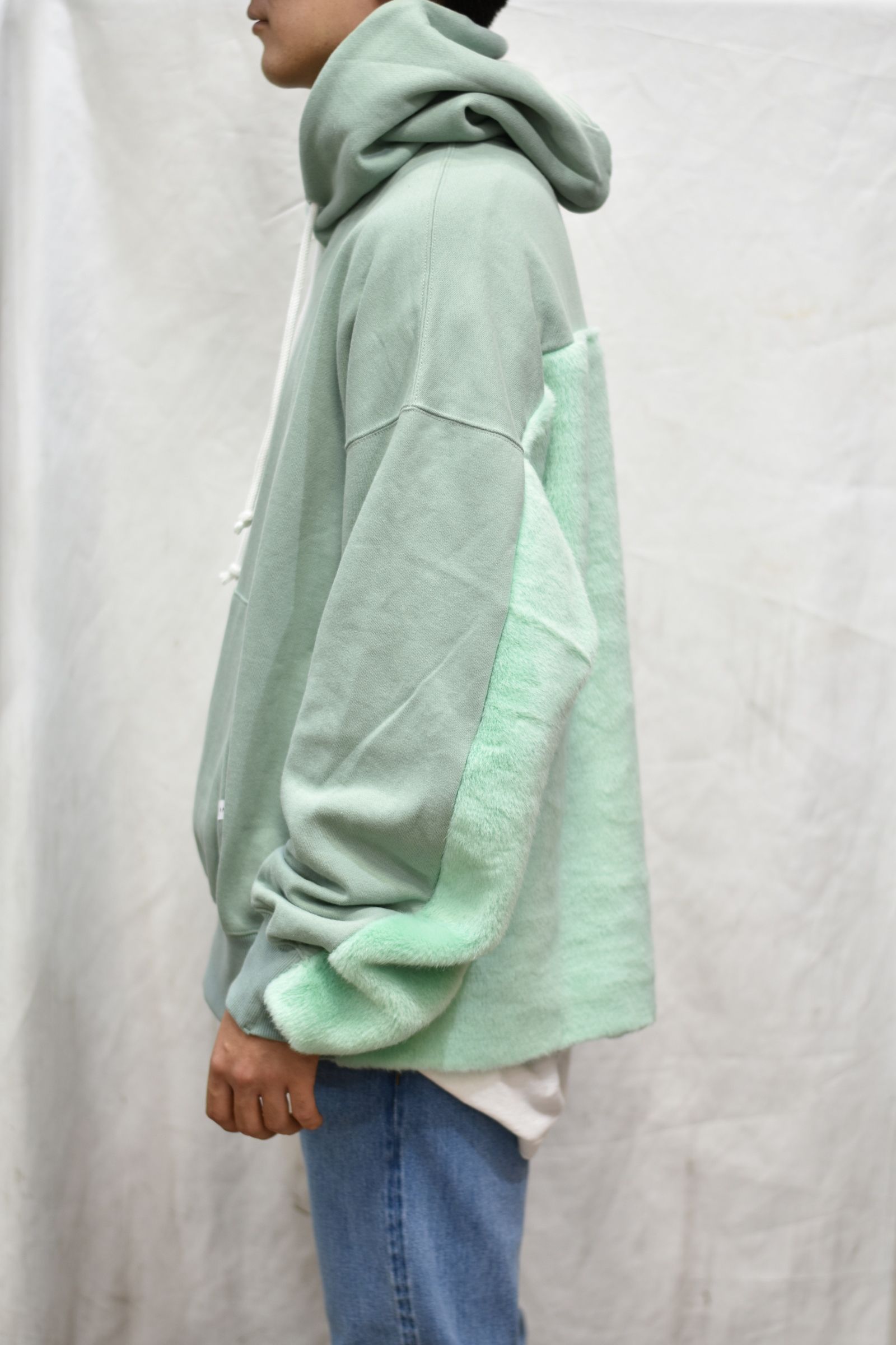 FAUX FUR HOODIE (MINT)