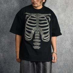 CORD EMBROIDERED T-SHIRT 'BONES (BK) / コード刺繍 Tシャツ