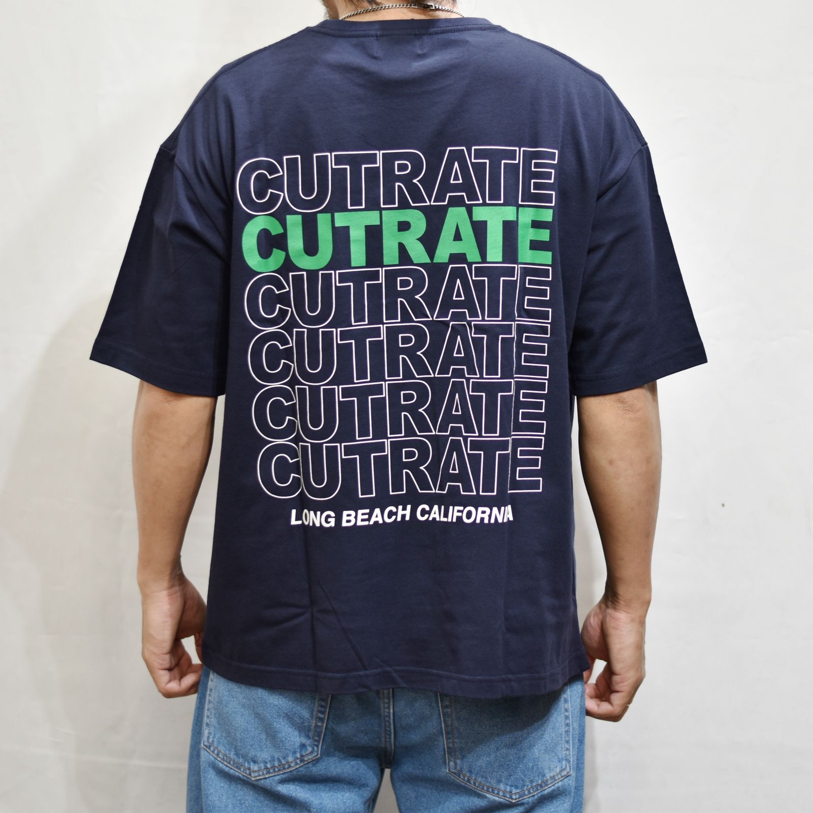 CUTRATE ADDICITON LOGO DROPSHOULDER S/S -T-SHIRT (NAVY)