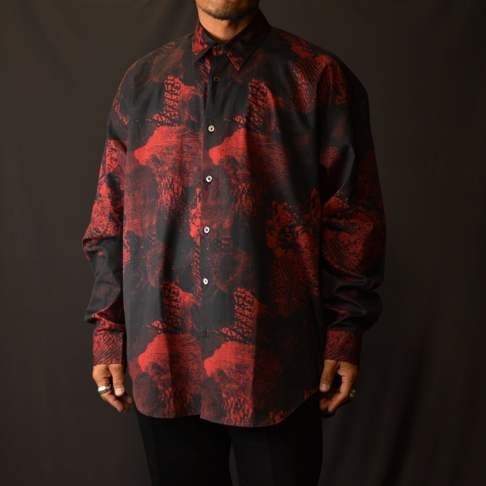 JOHNLAWRENCESULLIVAN - Printed cotton oversized shirt ” | chord online store