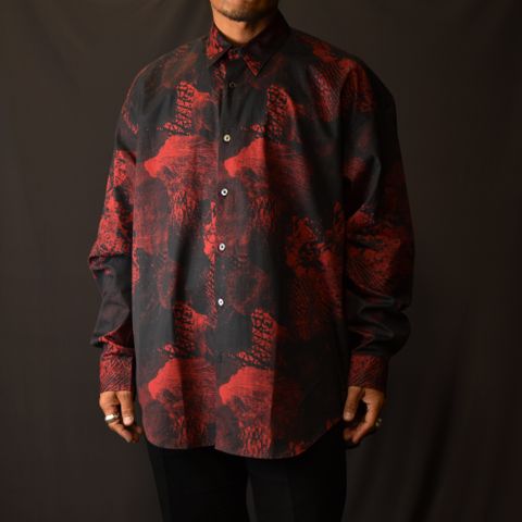 Printed cotton oversized shirt ”