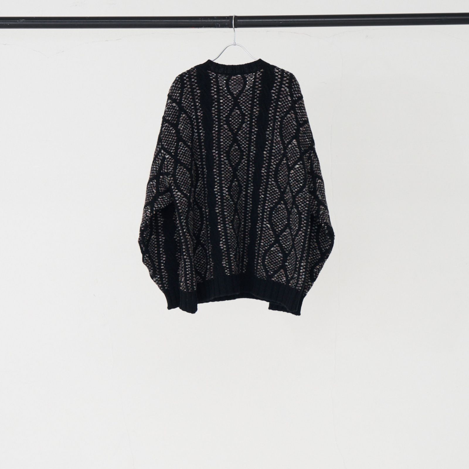 【25AW先行予約】 3G CABLE STITCH x THREAD PO (BLACK)｜ケーブル編み プルオーバーニット｜275202