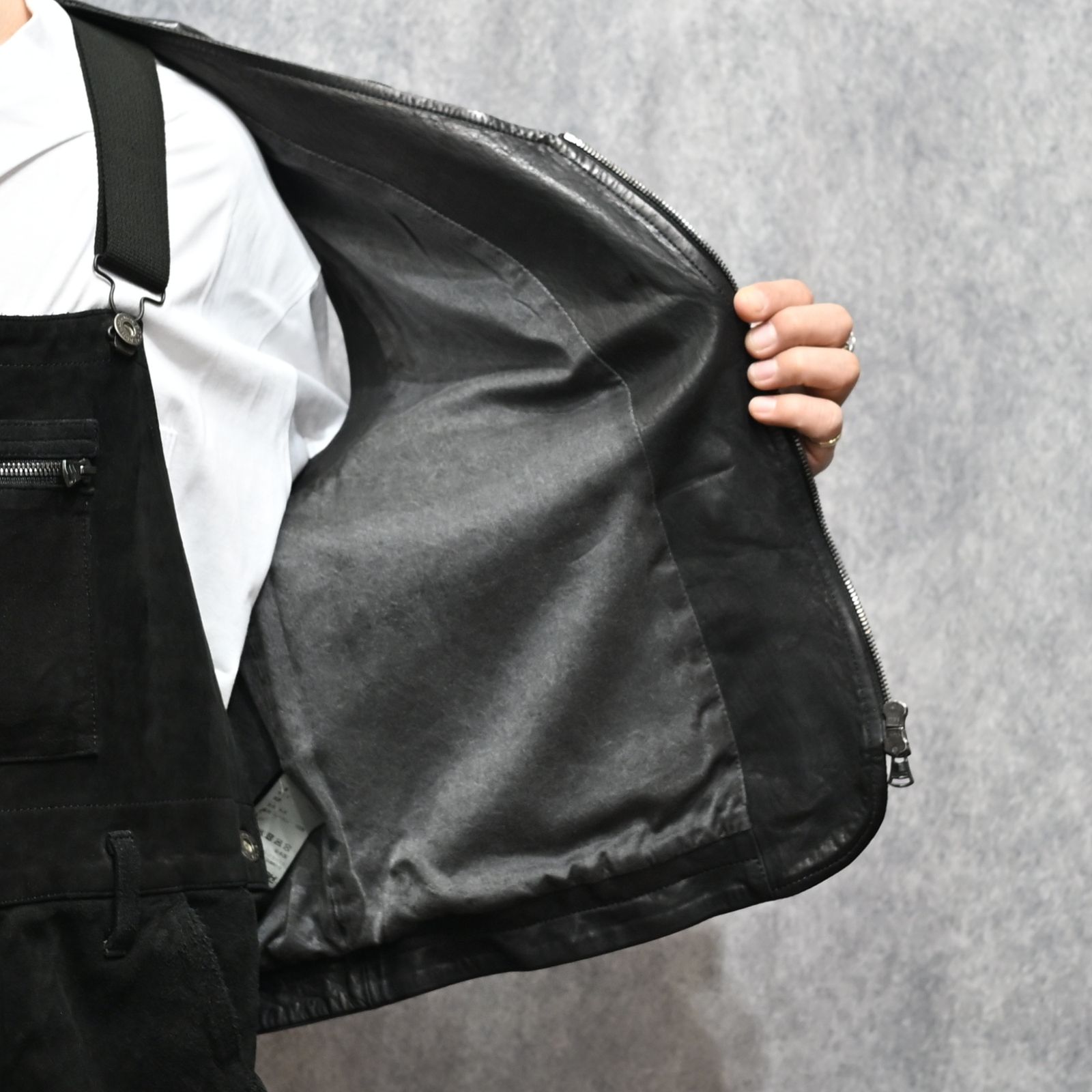 ジャパンステア ミモザレザー製品染め フィッシングベスト （BLACK / ブラック） 2192-02