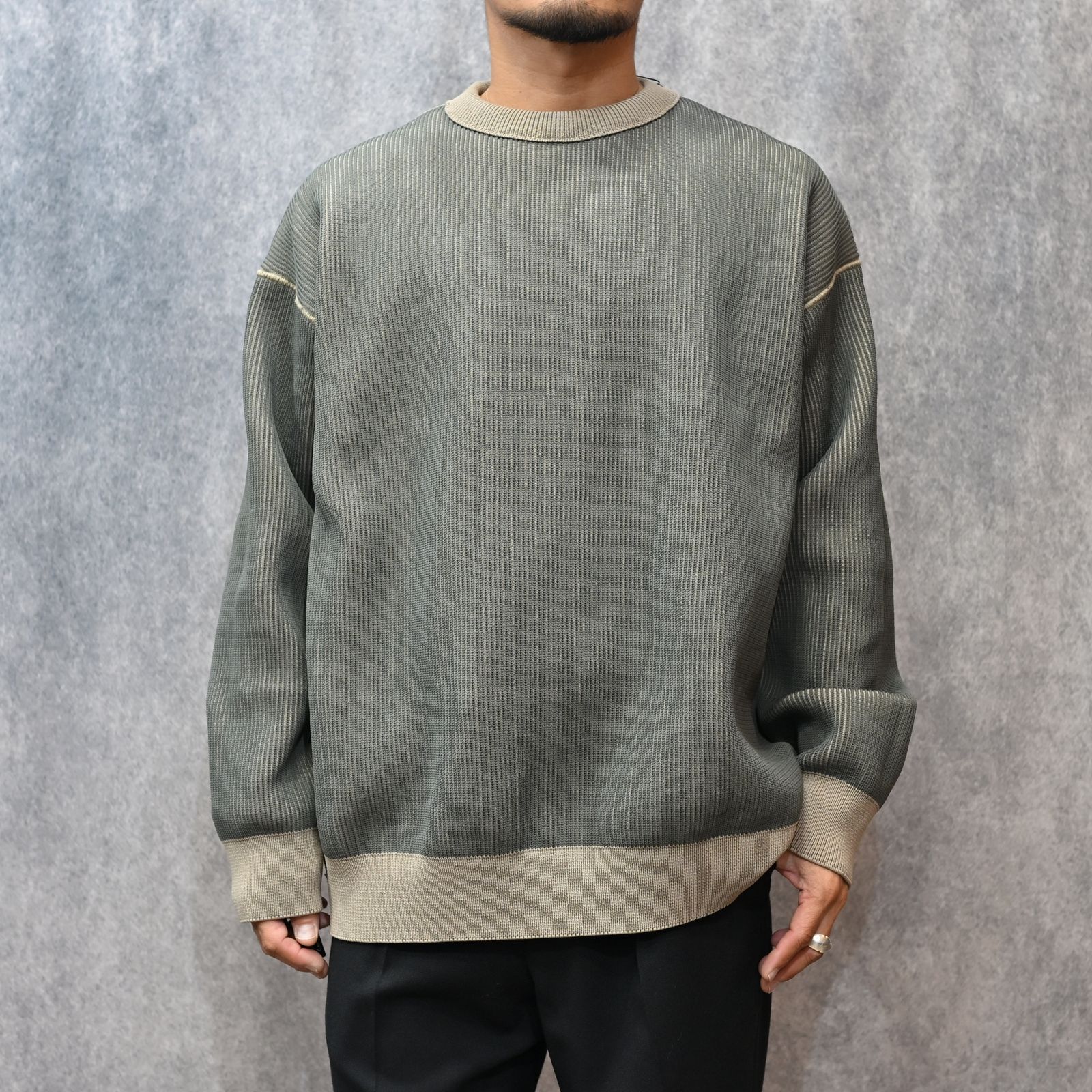 EXCHANGE SERVICE TOPS KNIT （BEIGE）｜リバーシブル ニット｜9252-KT02-016