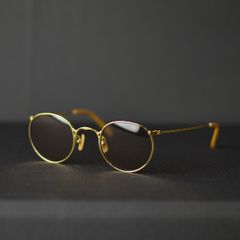VINTAGE TYPE CIRCLE METAL GLASSES (GOLD / BROWN) / ヴィンテージタイプ サークルメタル サングラス