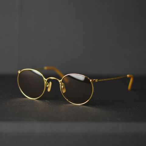 VINTAGE TYPE CIRCLE METAL GLASSES (GOLD / BROWN) / ヴィンテージタイプ サークルメタル サングラス