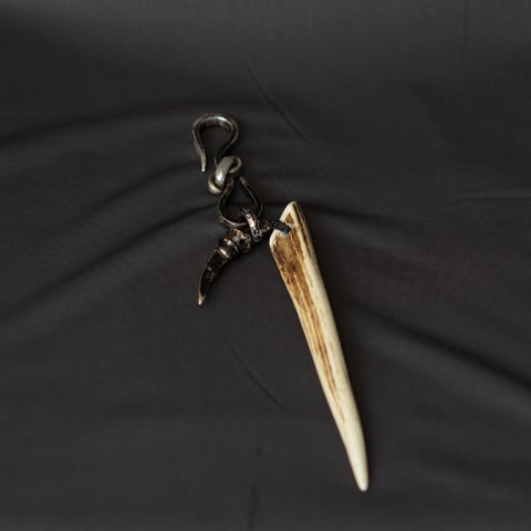 × JUNUEZONO DEER HORN HAIR SLIDE FOOK / KEY HOLDER （SILVER）