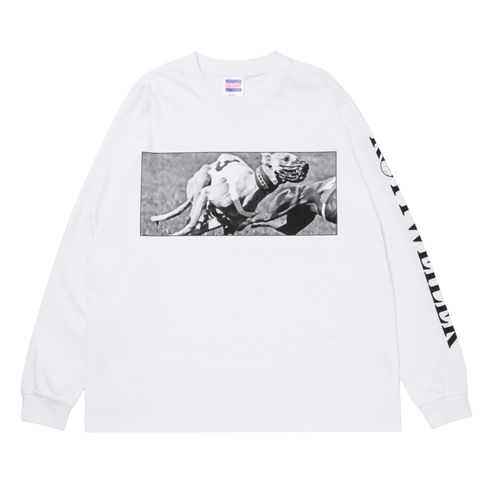 予約商品｜DOGRACE LS TEE （WHITE）｜ロングスリーブ プリントTシャツ｜入荷：2026年4月予定