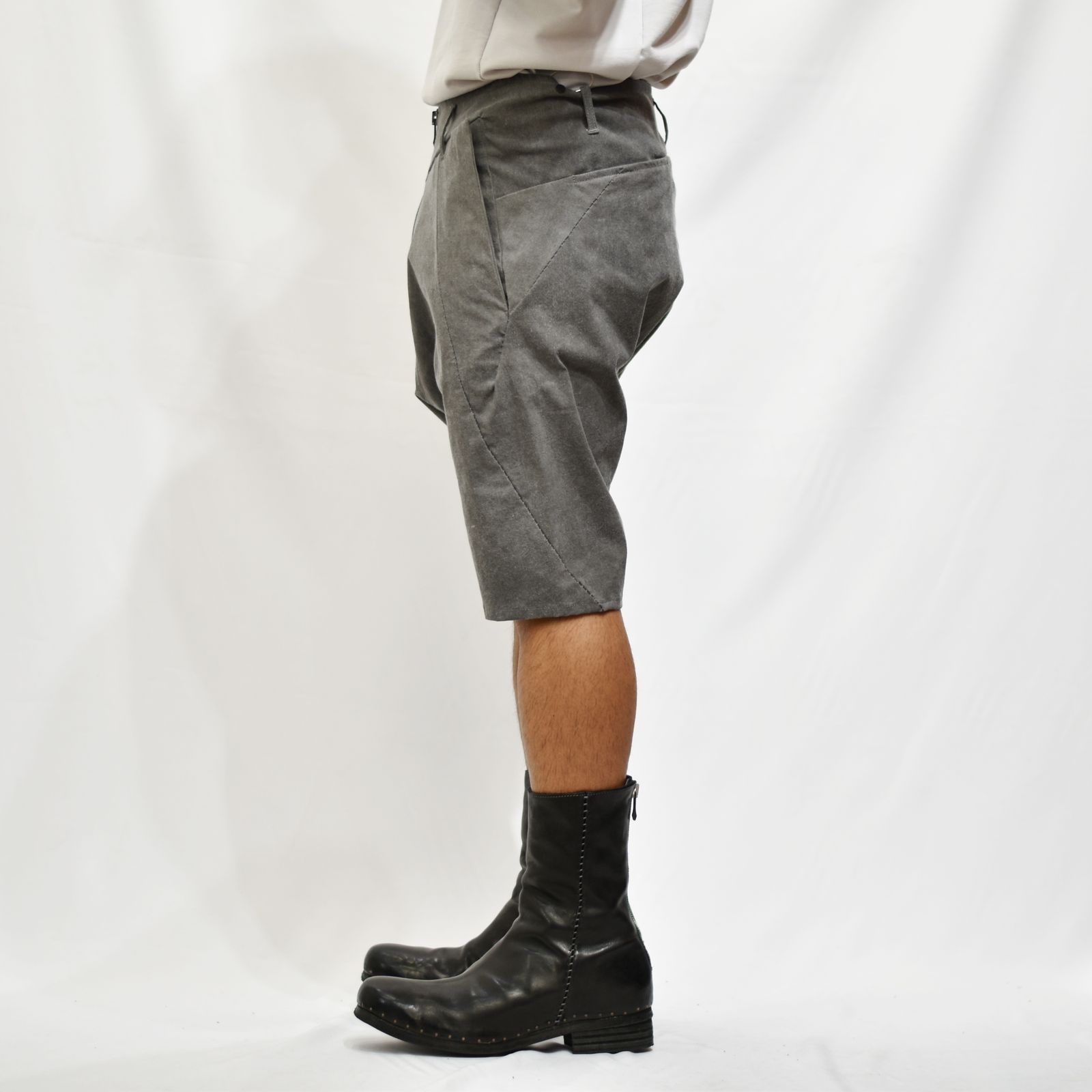 FRONT ZIP SARROUEL SHORT PANTS / UNLINED