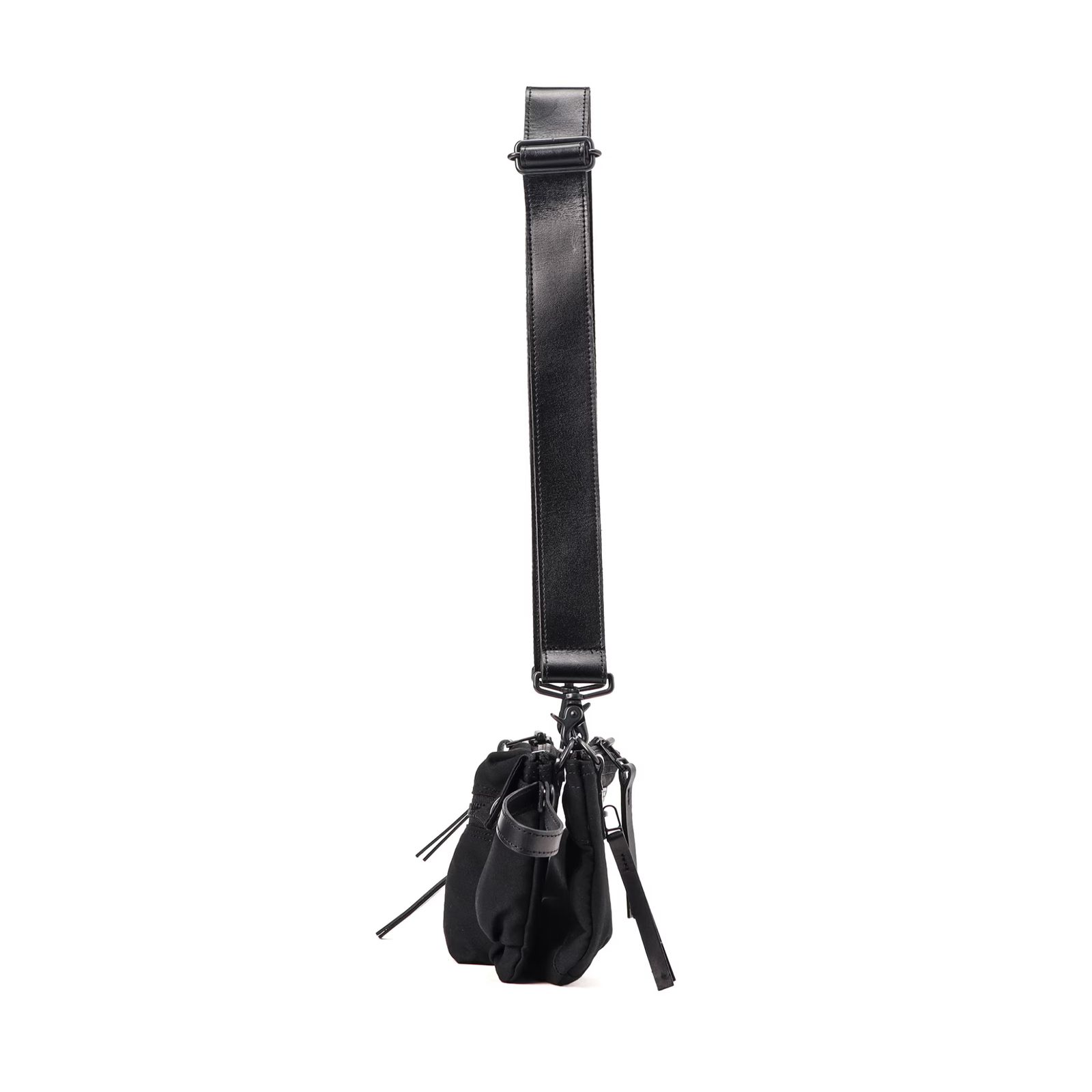 WOOL GABARDINE DOUBLE POUCH （BLACK） /  ウールギャバ ポーチ（ブラック）