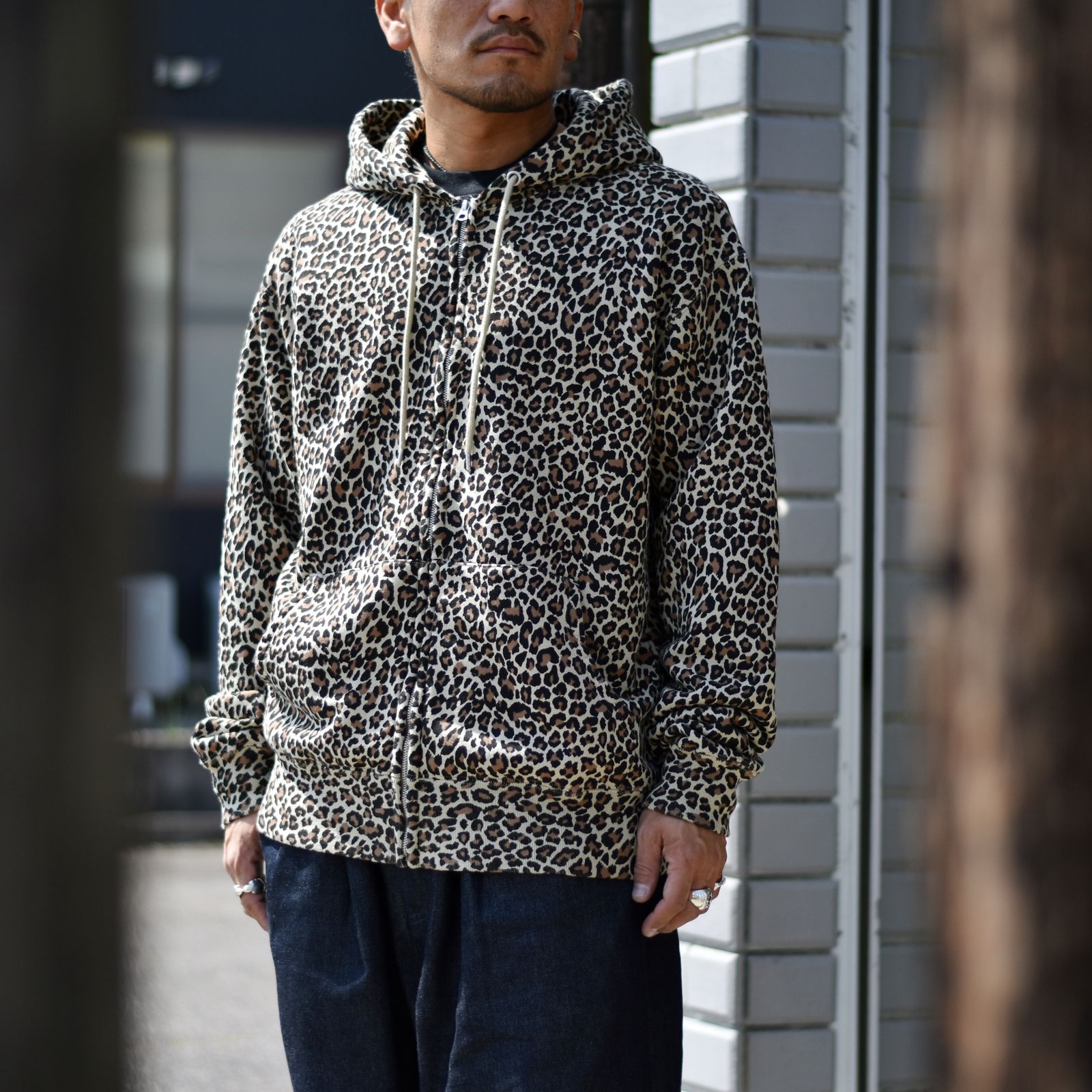 Leopard Zip Hoodia  BRT  L  MINEDENIMジャケット/アウター