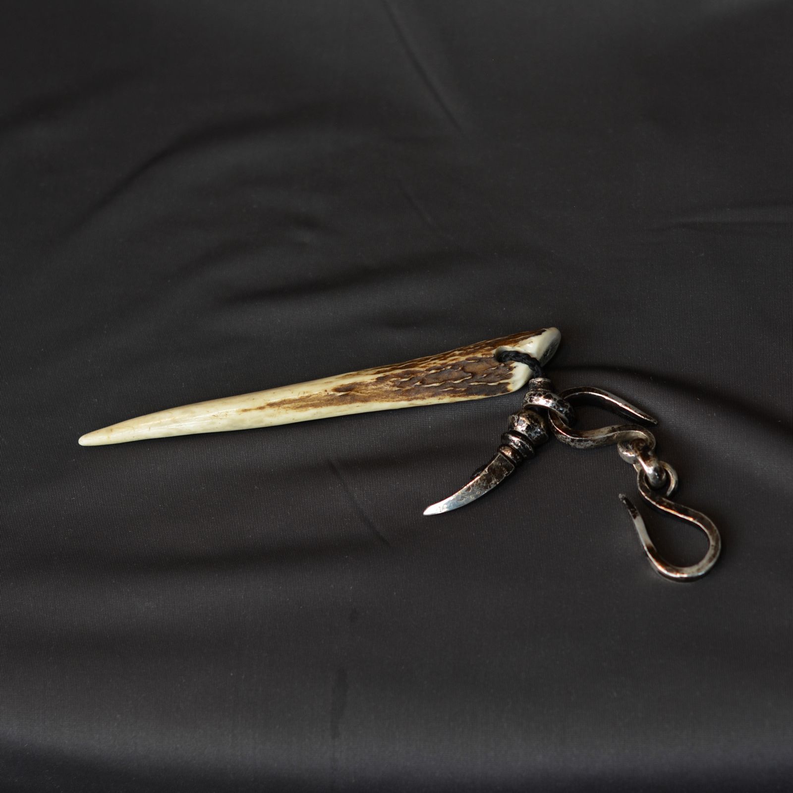× JUNUEZONO DEER HORN HAIR SLIDE FOOK / KEY HOLDER （SILVER）