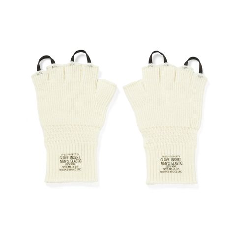 FINGERLESS GLOVES （WHITE / ホワイト） ニット グローブ｜9262-AC06