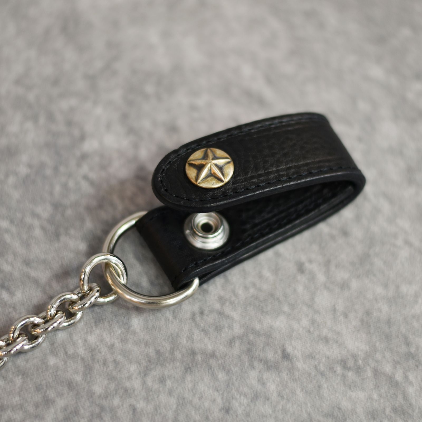 SILVER STAR CONCHO LEATHER WALLET CHAIN (BLACK)｜シルバー スターコンチョ ウォレットチェーン｜CL-25SS005LE EX