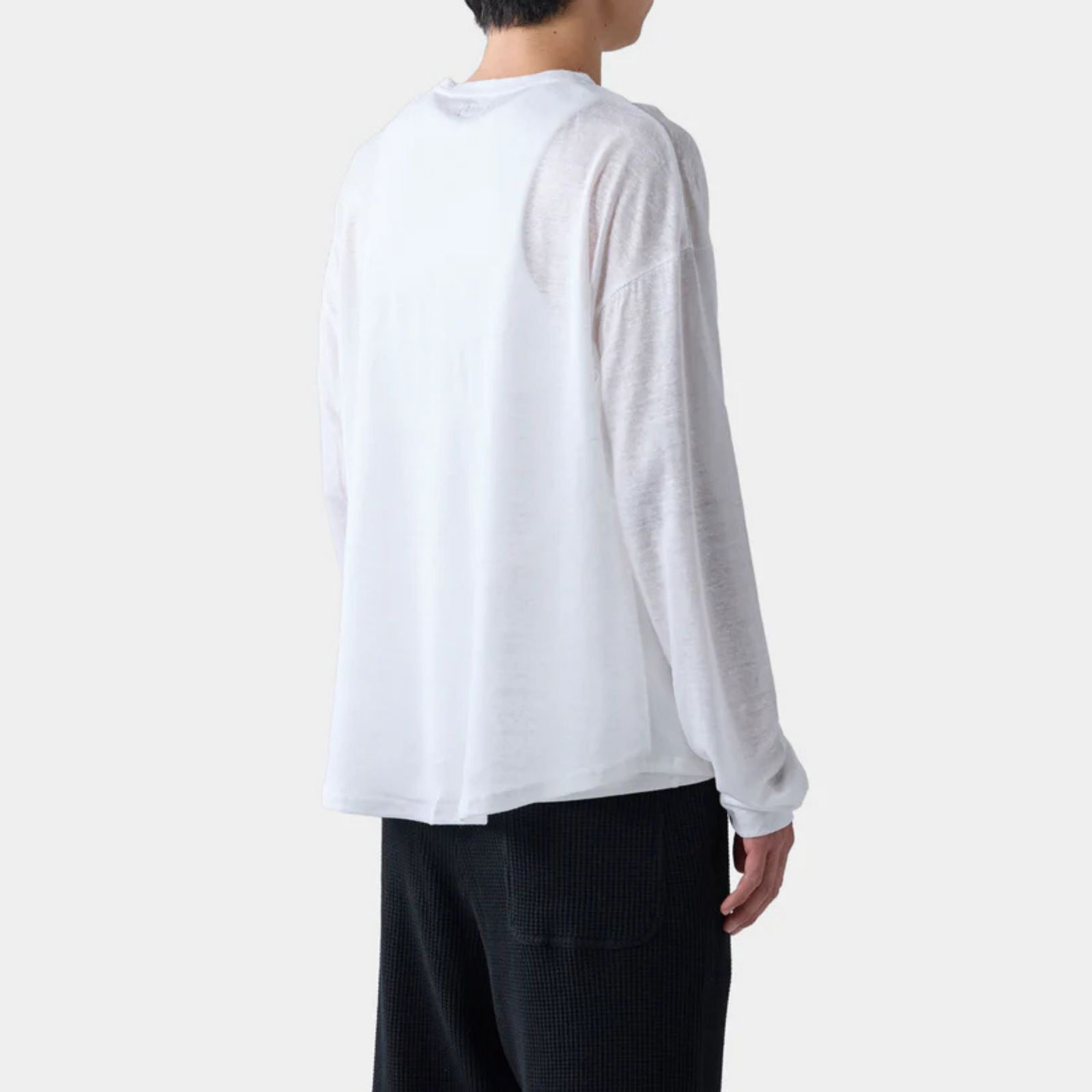 HF linen shirt LS （WHITE）｜リネン  ロンT （ホワイト）｜HF-02