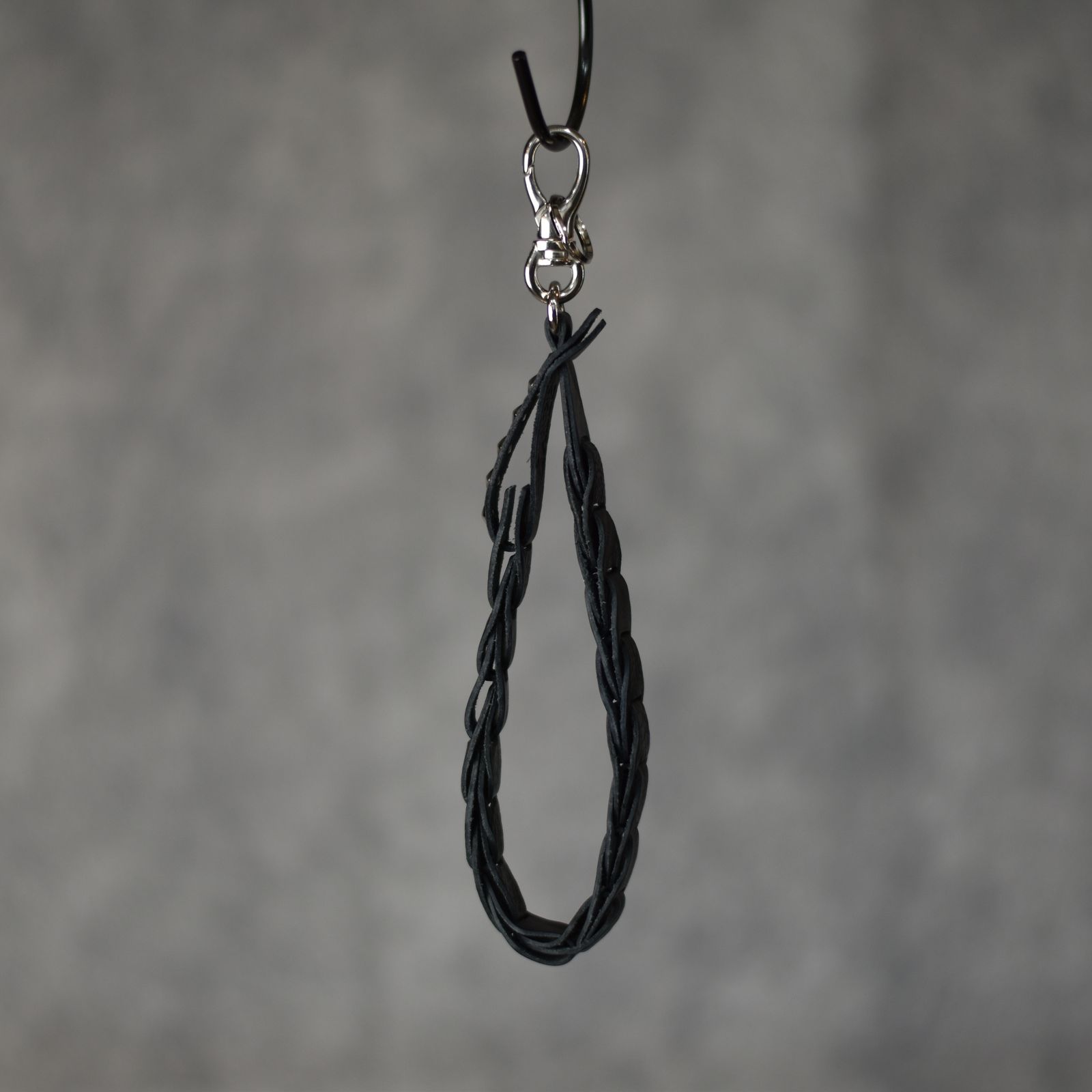 CHAIN LEATHER WRIST STRAP (BLACK) / チェーン レザー リストストラップ