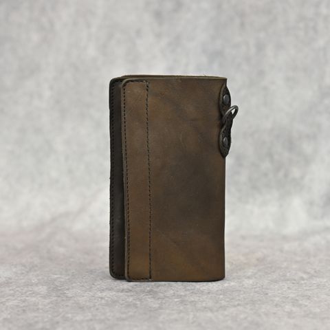 ジャパンショルダー製品染め ラージトラッカーウォレット （KHAKI）｜318-38