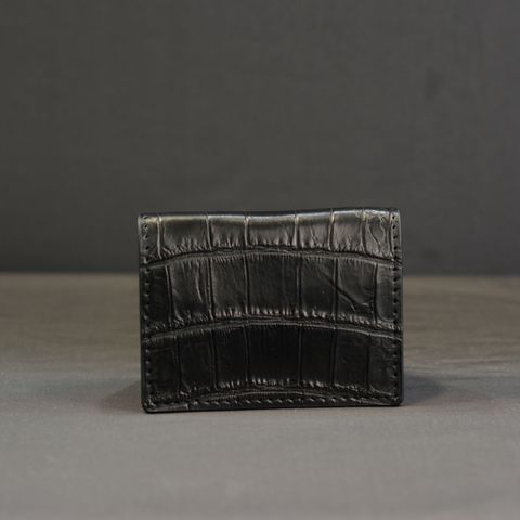 オイルクロコ 名刺入れ （BLACK）