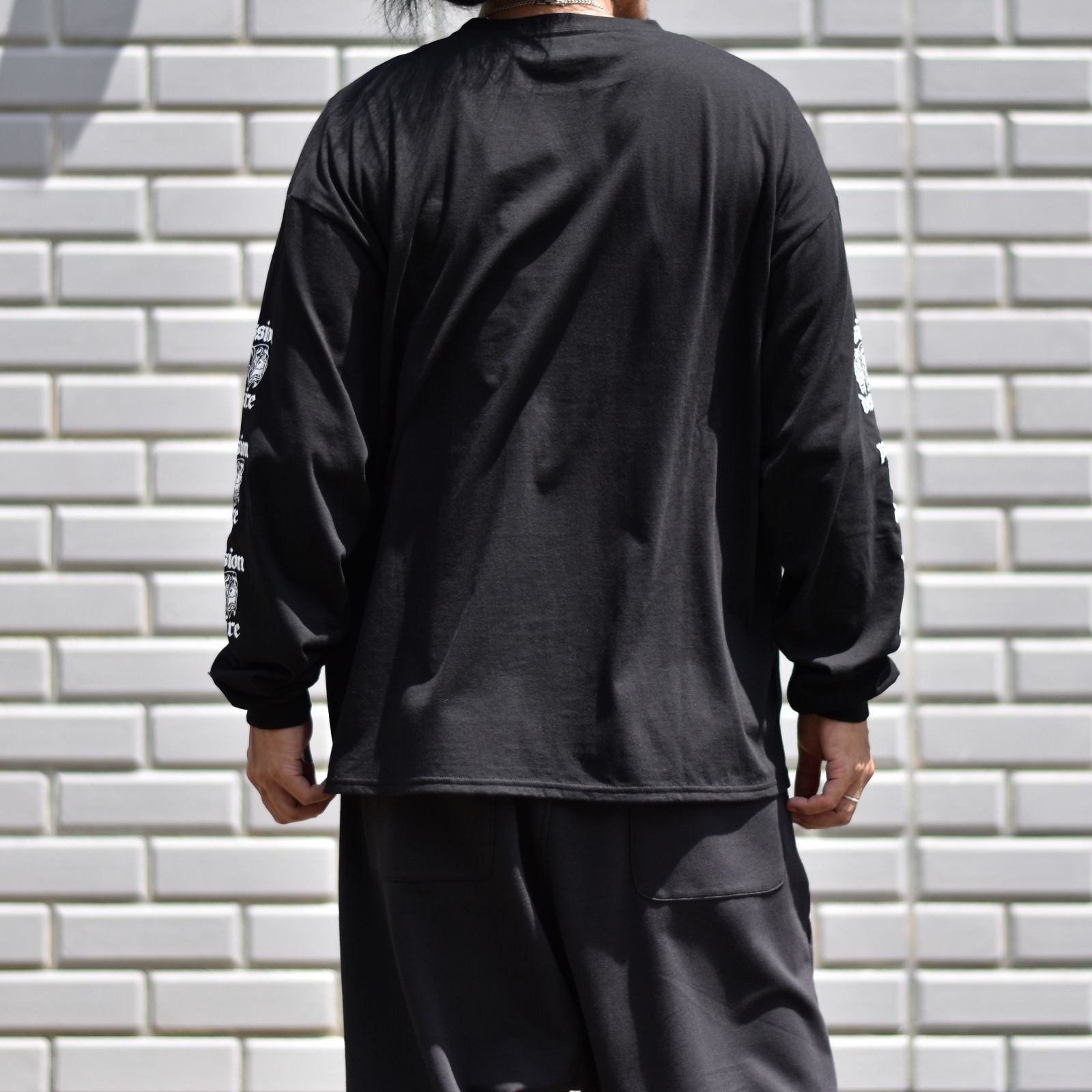 COTTON L/S T-SHIRT '2FACE (BK)