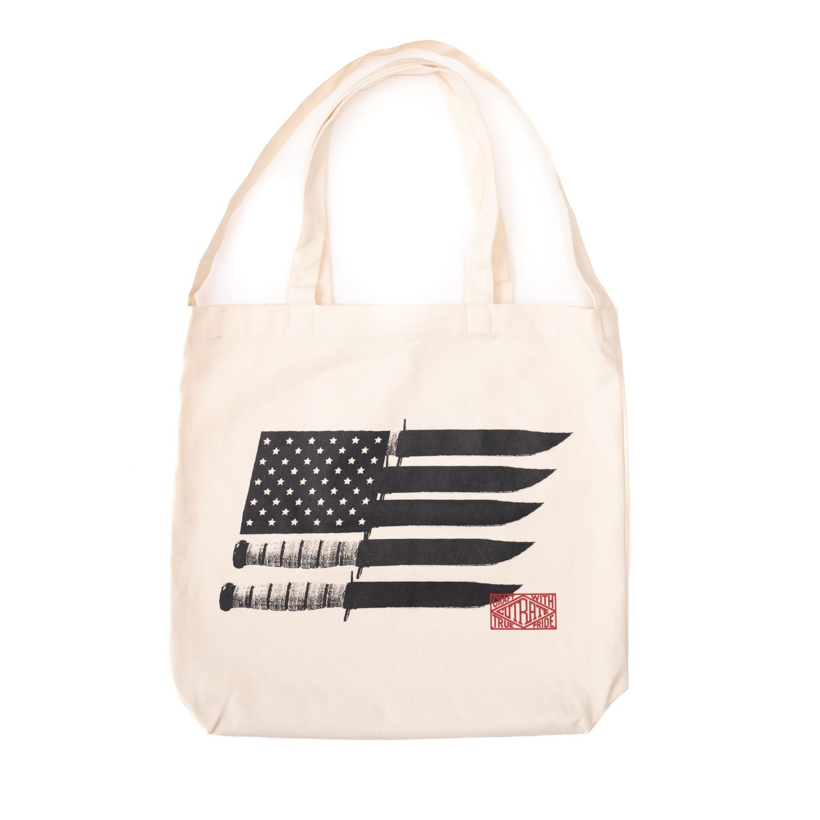 KNIFE FLAG LOGO 3WAY TOTE BAG (NATURAL) / トートバッグ