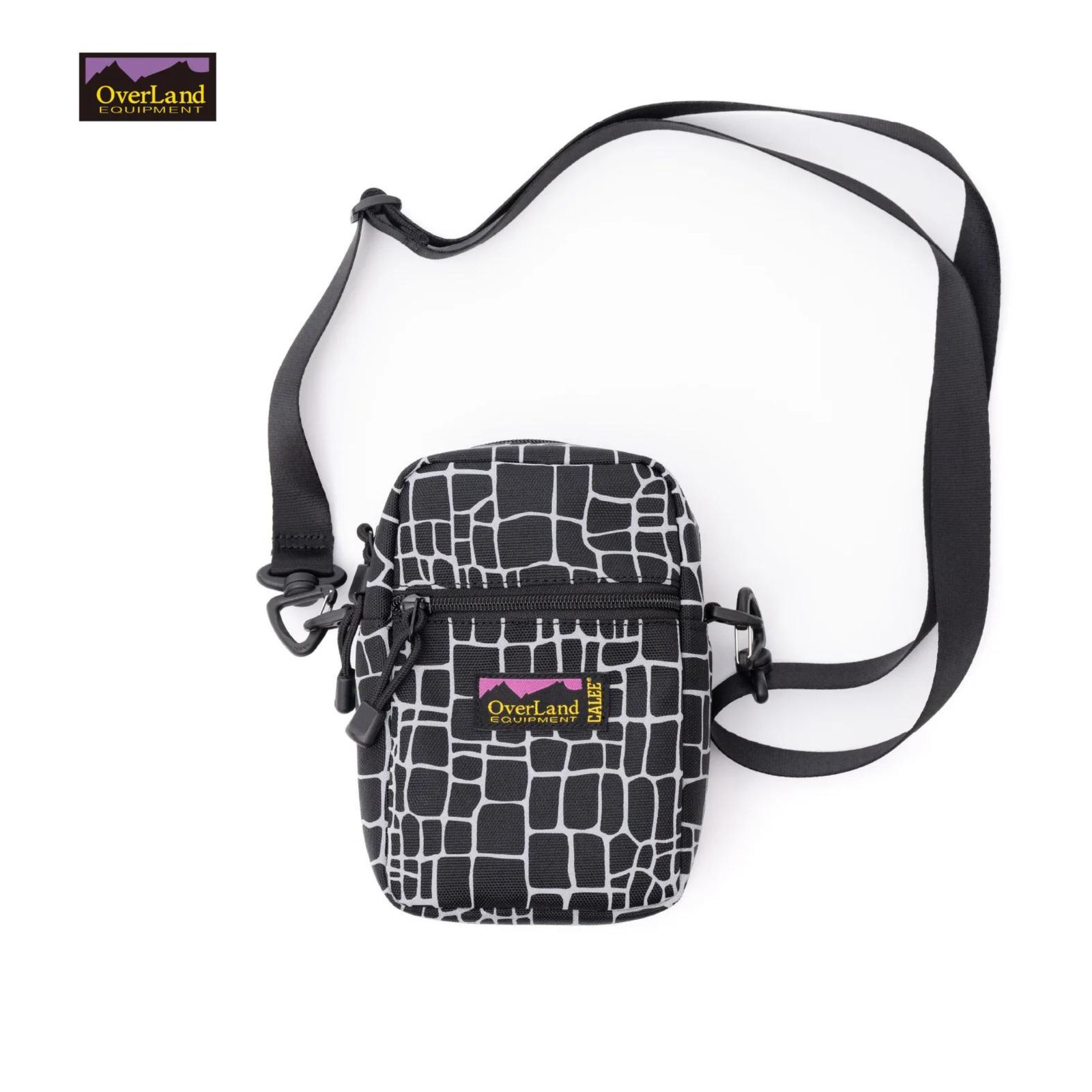 × OVERLAND REFLECTOR SPIDER WEB POUCH BAG (BLACK) / オーバーランド リフレクタープリント ポーチバッグ