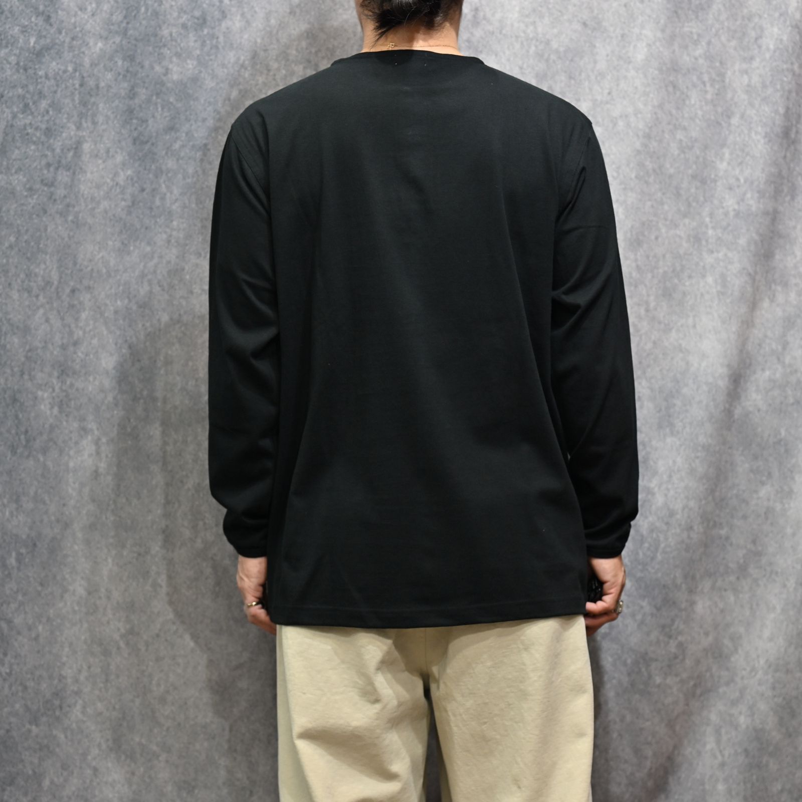 HENLEY NECK L/S TEE （BLACK）｜ ヘンリーネック ロングスリーブ （ブラック） 602-261-15