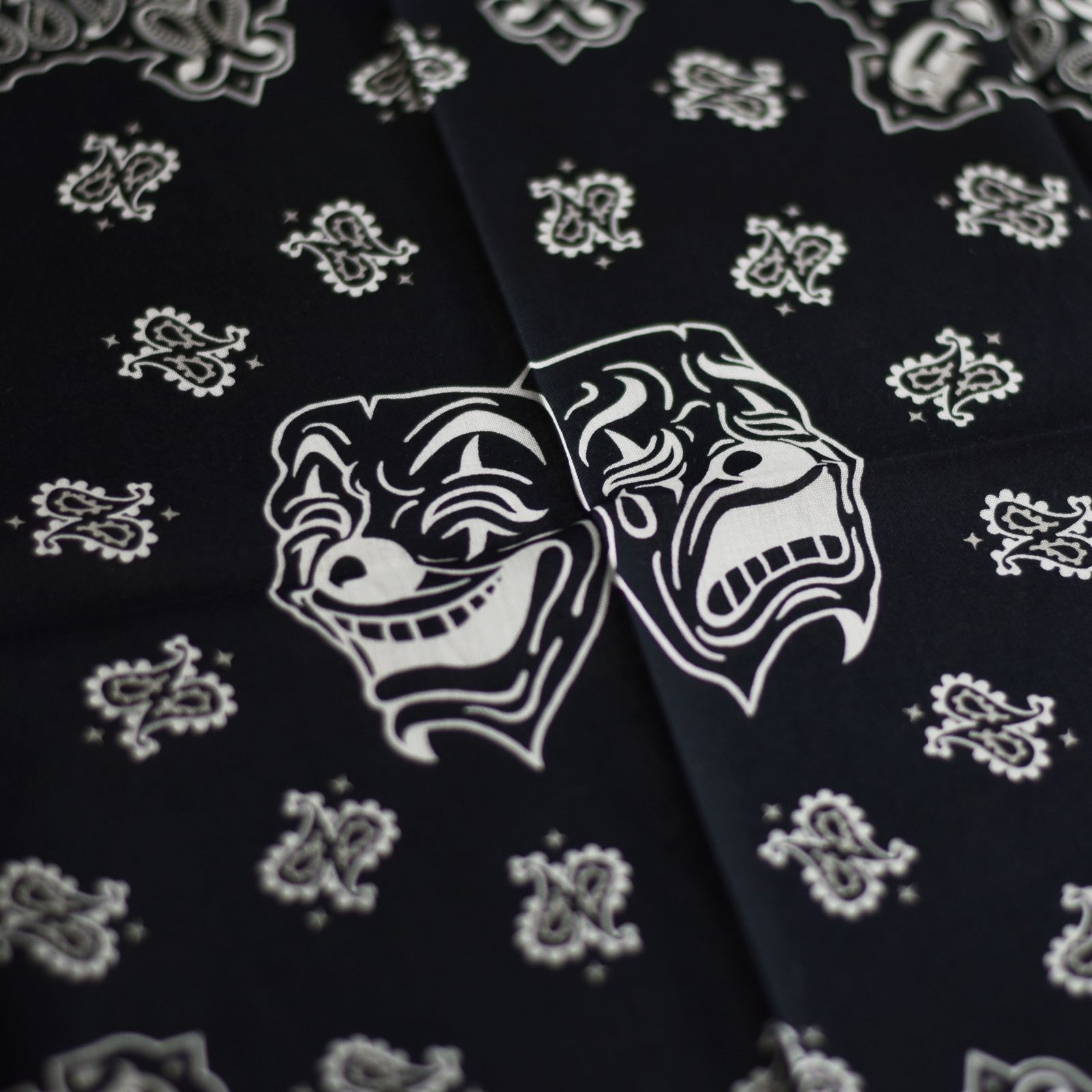 COTTON BANDANA '2FACE (BK) / バンダナ