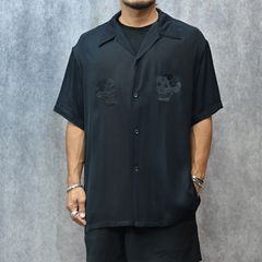 SUKASHIRT （BLACK） /  半袖シャツ スカシャツ （ブラック） YM-B55-215-1