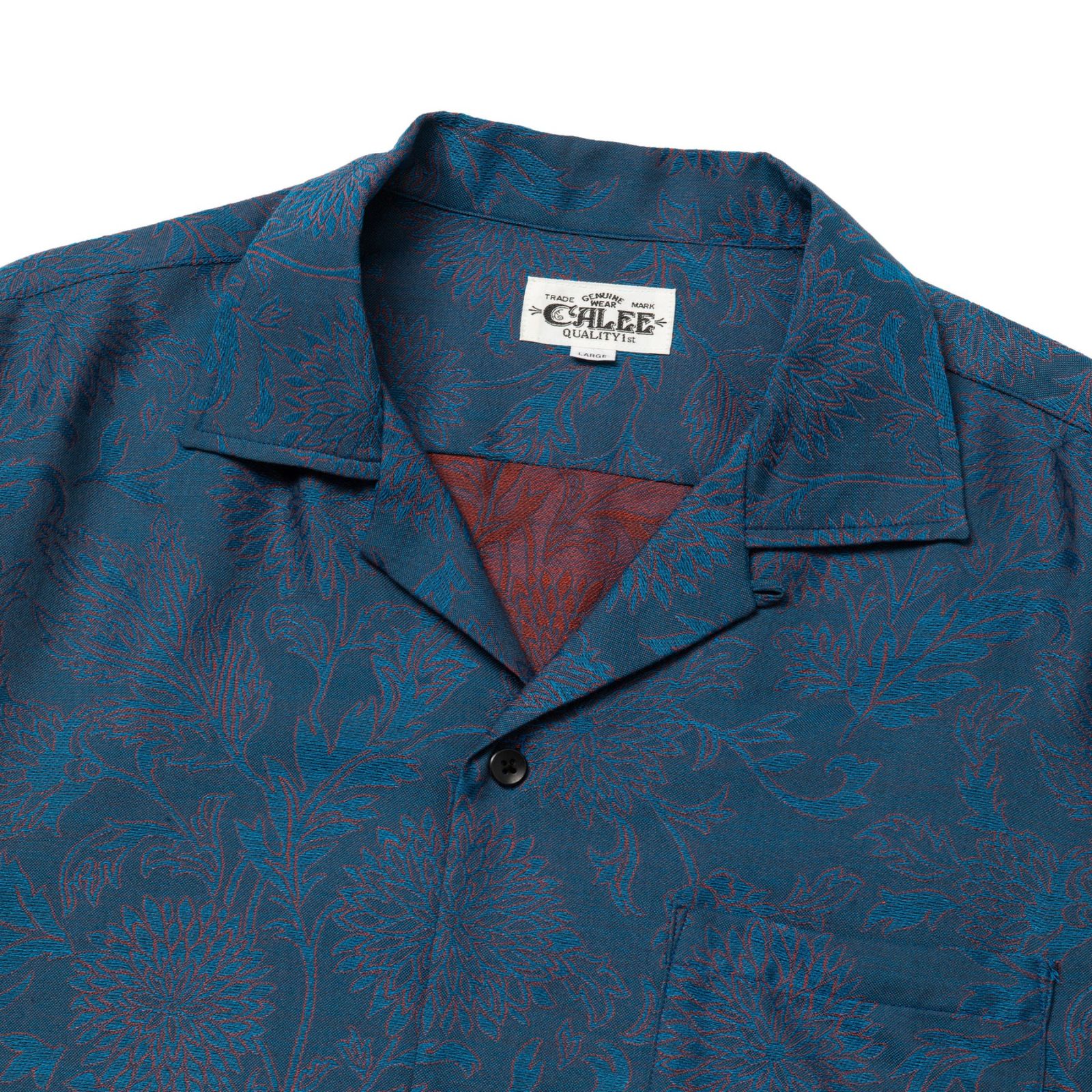 FLOWER JACQUARD SH (NAVY BLUE) / フラワー柄 ジャガード 半袖シャツ