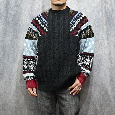 NORDIC PATTERN KNIT （CHARCOAL / チャコール） ノルディック ニット｜2262-KT20-030