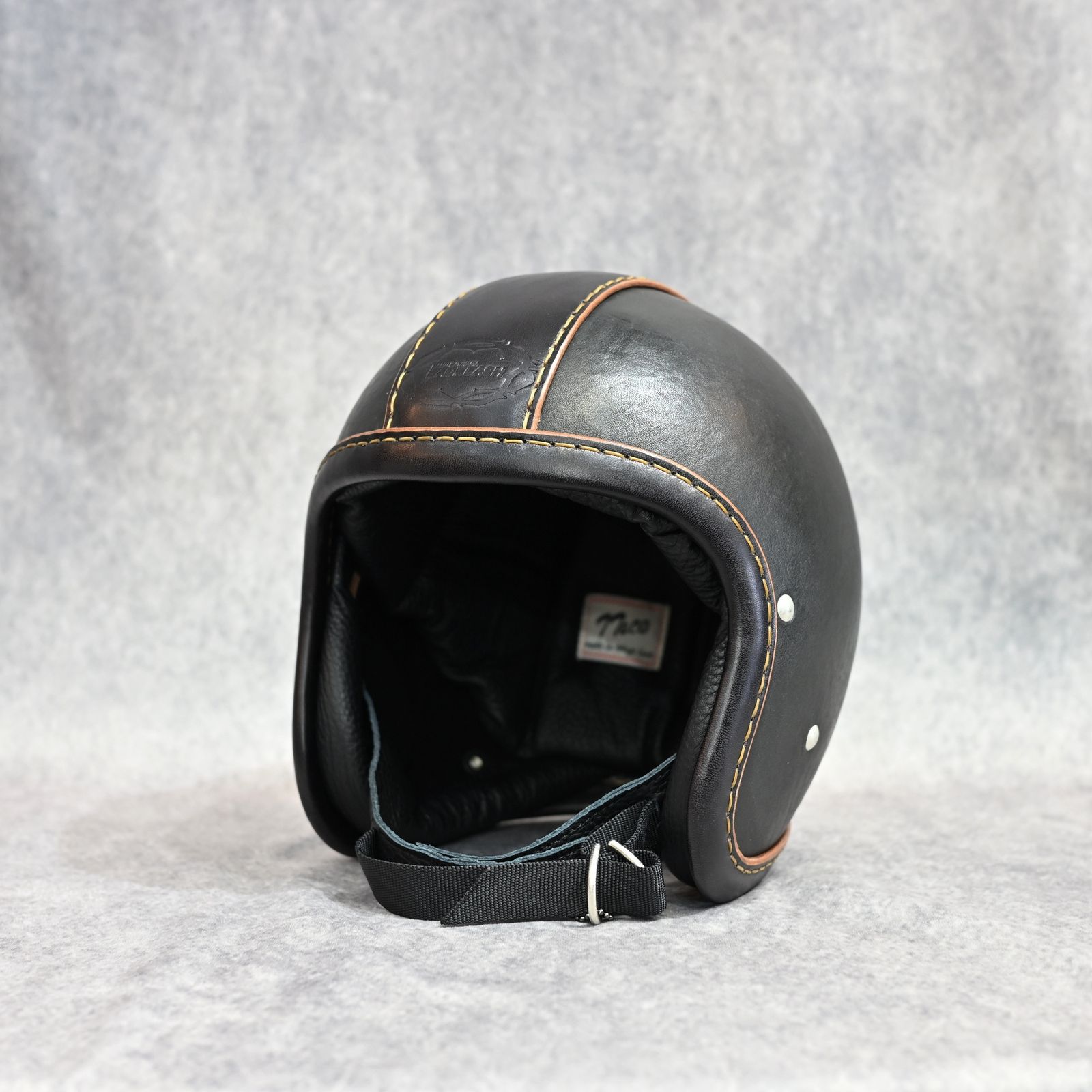 × TT＆Co. ジェットヘルメット （BLACK×BROWN）｜500-TX-BA-TYPE-1