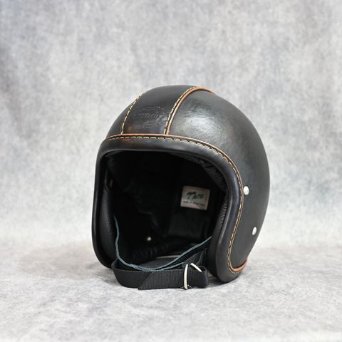 × TT＆Co. ジェットヘルメット （BLACK×BROWN）｜500-TX-BA-TYPE-1