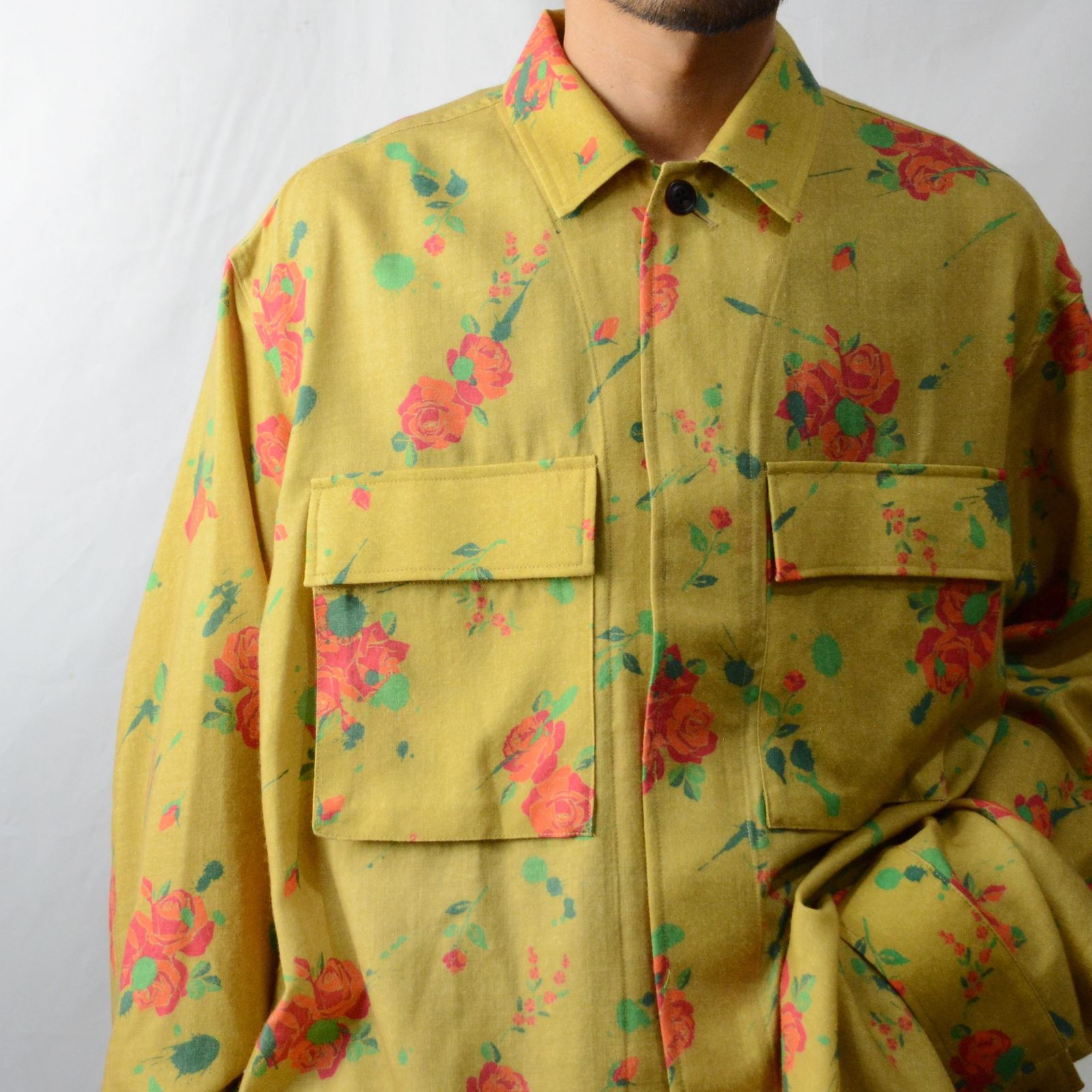 送料無料 日本 FACETASM DRIP （ROSE SHIRT PRINT FLOWER ORIGINAL - シャツ/ブラウス(長袖/七分)