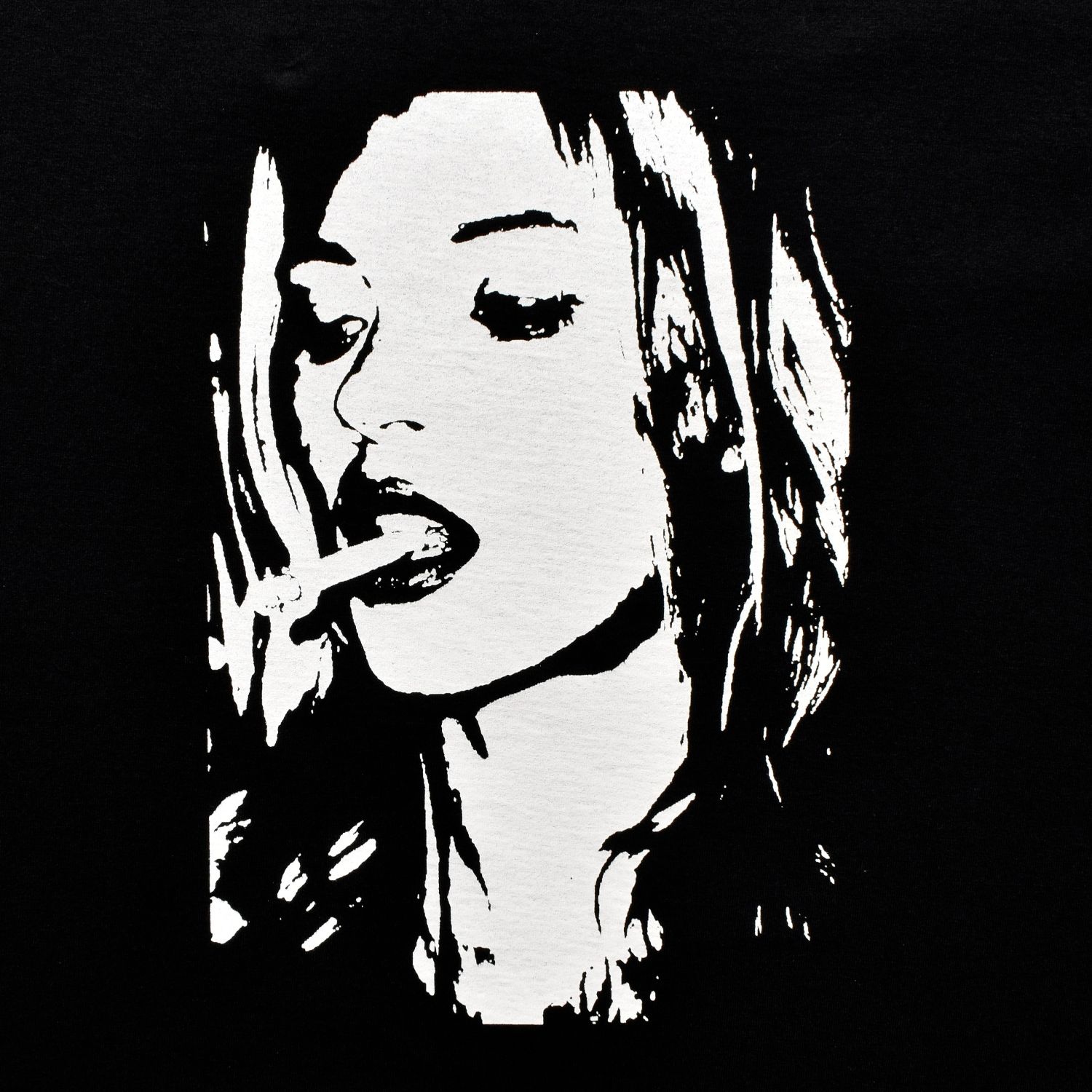 Monochrome Two tone Face Crewneck T-SH （BLK） / プリント Tシャツ （ブラック） 2504-4002