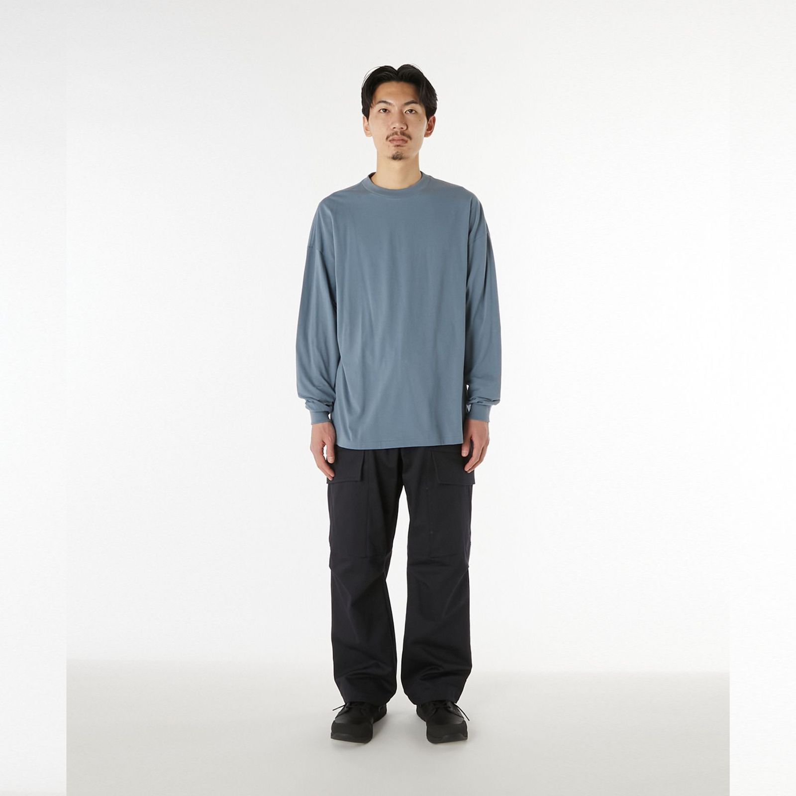 EXCHANGE SERVICE TOPS T-SHIRT （MIX BLUE）｜ロングスリーブTシャツ パックT｜9252-CS12-014