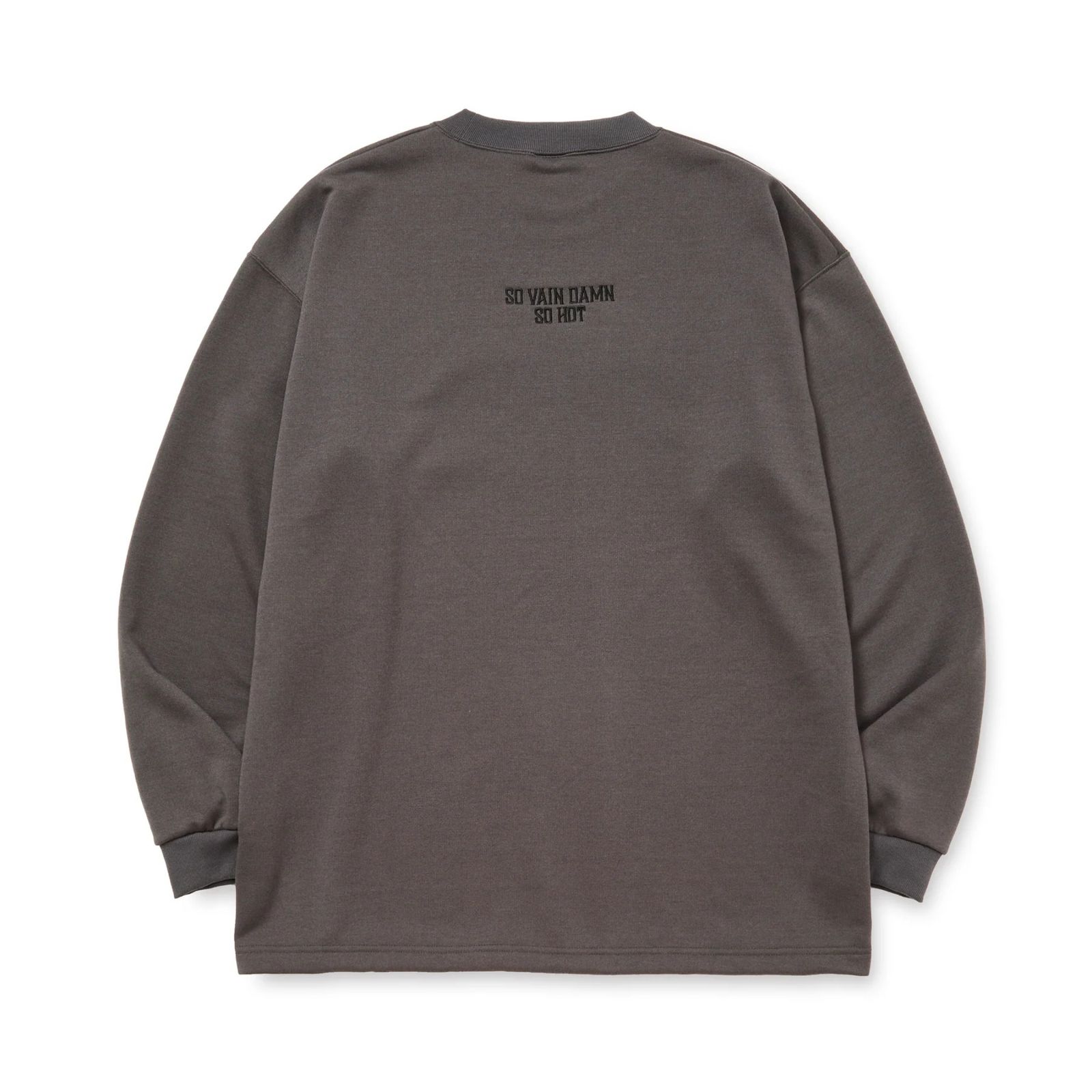 AEROKNOT® CALEE NATINAL LOGO DROP L/S TEE (CHARCOAL)｜機能素材 エアロノット ロングスリーブ Tシャツ｜CL-25AW004